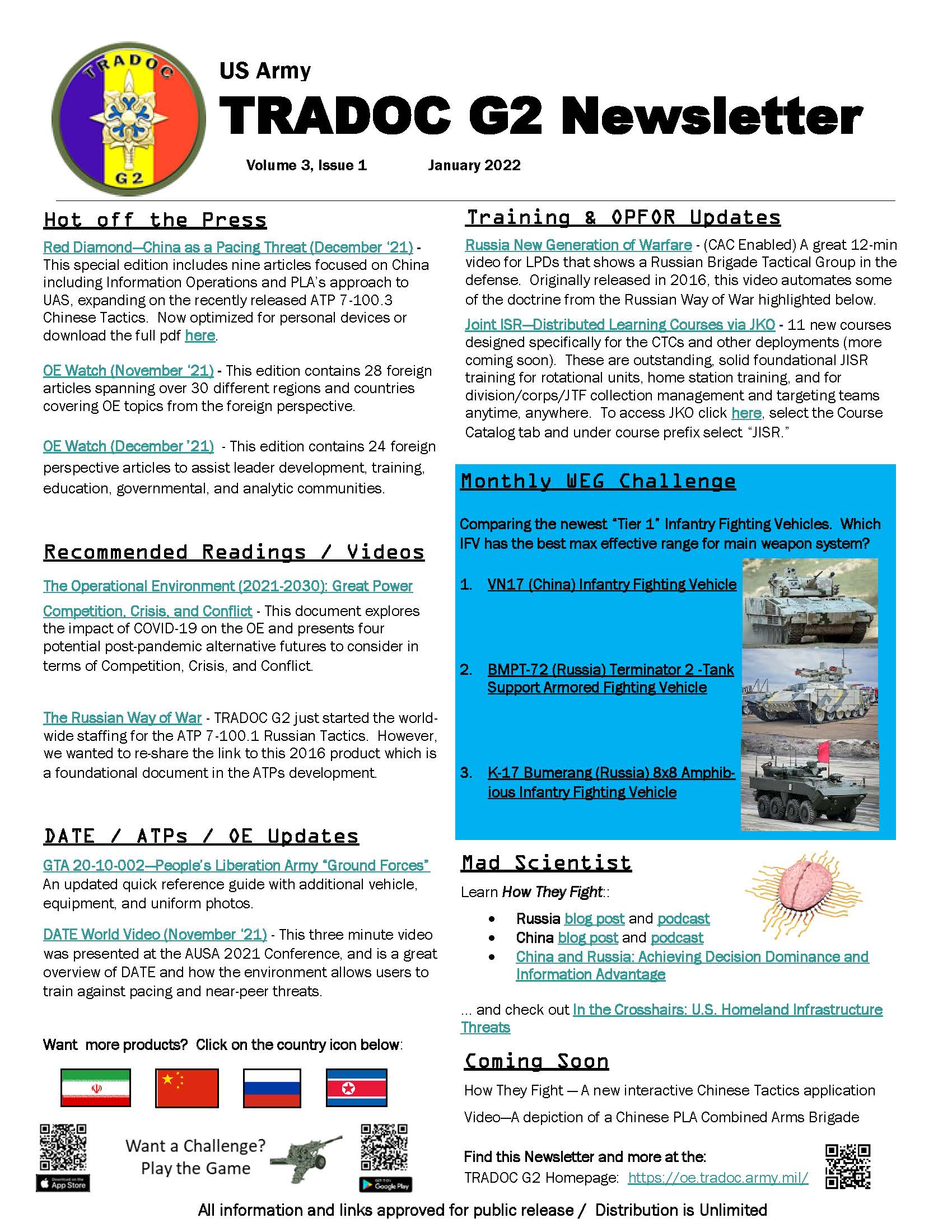 You are currently viewing TRADOC G2 Newsletter January 2022