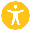 Minimalist human shape in yellow.
