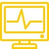 Minimalist monitor with line graph in yellow.