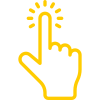 Minimalist hand pointing in yellow.