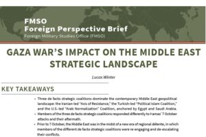 FMSO Foreign Perspective Brief - Gaza War's Impact on the Middle East Strategic Landscape