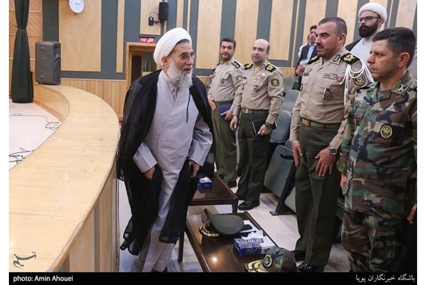 Abbas Mohammad Hassani the supreme leaders representative to the Iranian Army at the Second Conference of Iranian Army Commanders June 2019