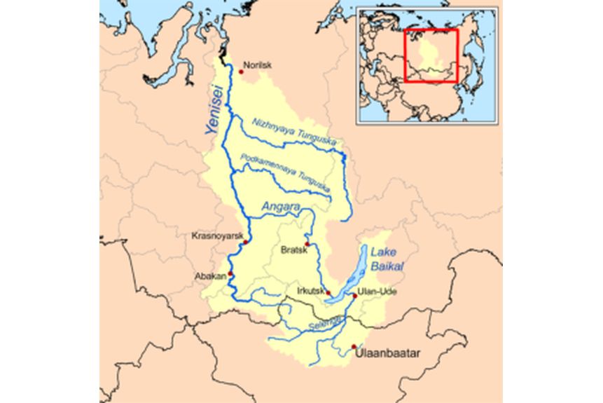 Grau 01 Map of the Yenisei River showing national borders 1