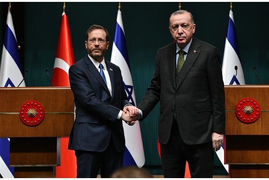 Gunduz 01 President of Israel Isaac Herzog and the President of Turkey Recep Tayyip Erdogan