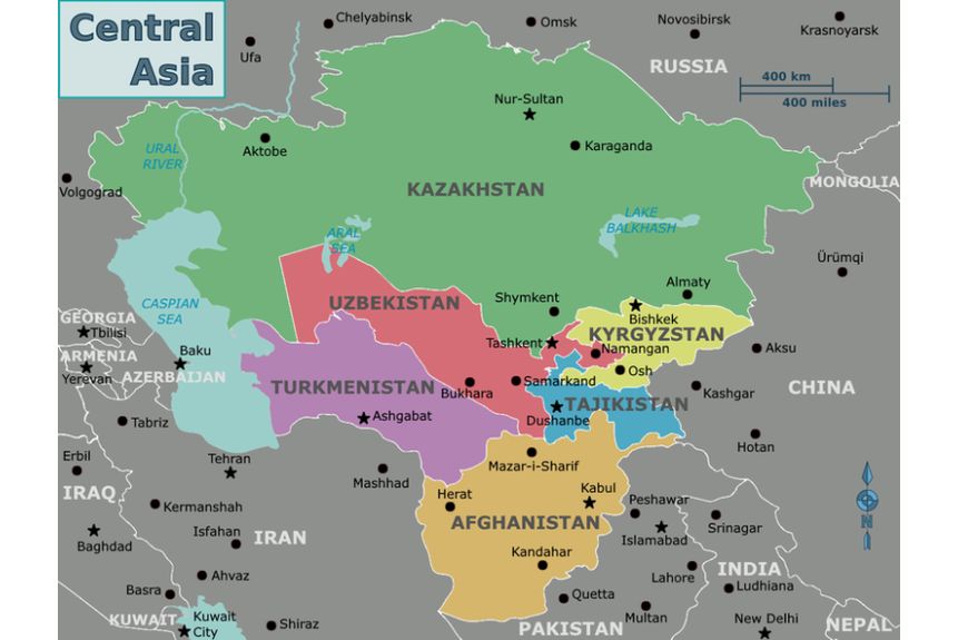 Map of Central Asia