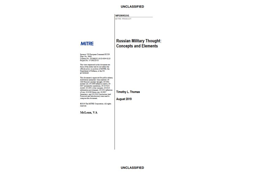 Russian Military Thought Concepts and Elements Timothy L. Thomas