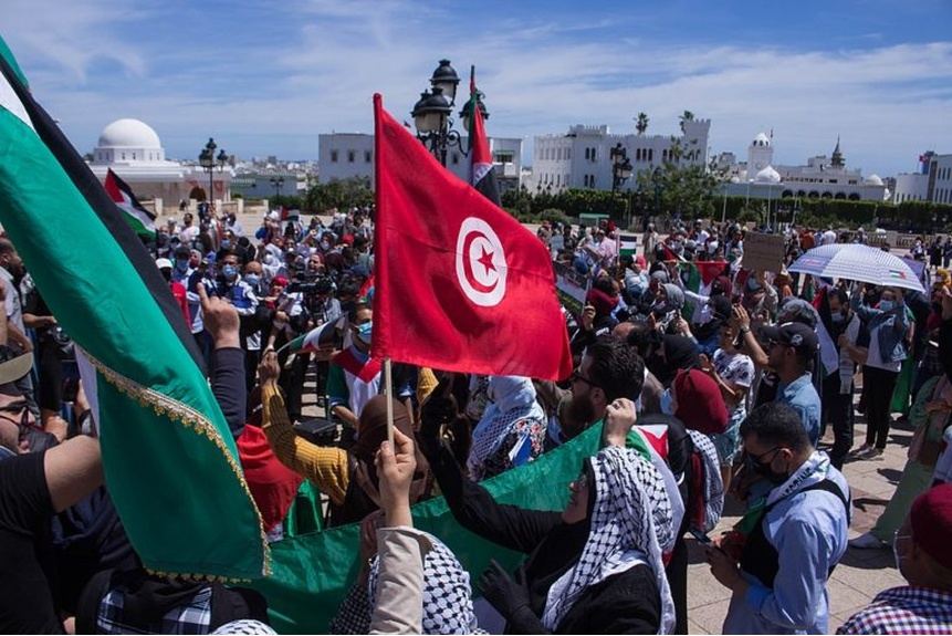Warner 01 Tunisians protest in support of Palestine in 2021