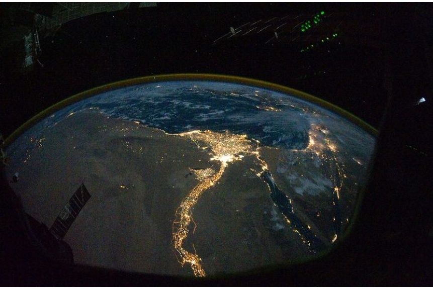 Winter 01 Cairo and Alexandria Egypt at Night NASA International Space Station Science