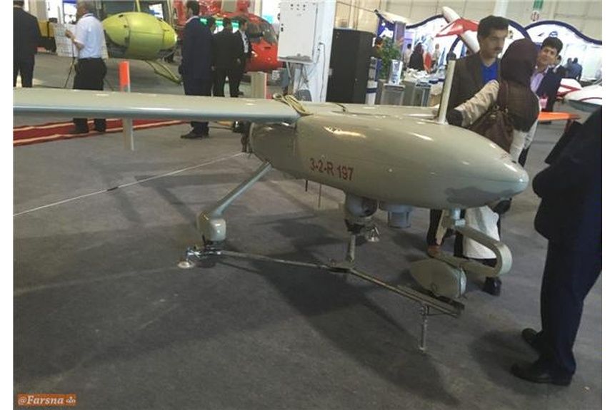 Winter 02 Ababil 3 UAV at an Iranian arms expo on Kish Island