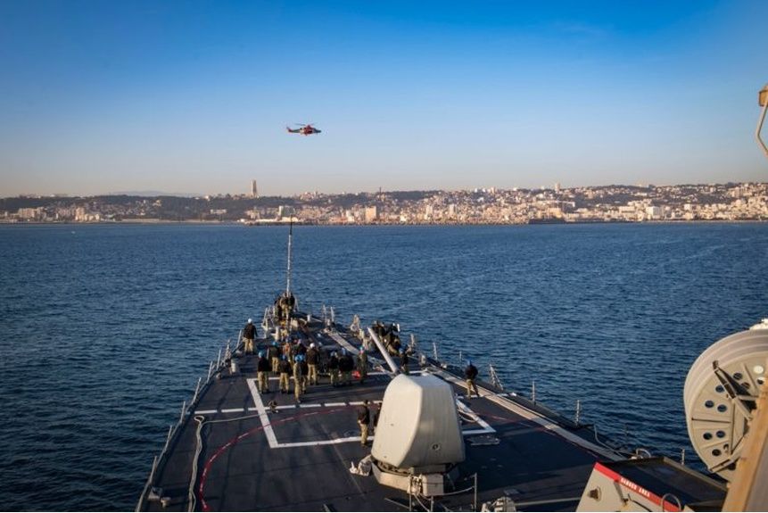 Winter 02 Arleigh Burke class guided missile destroyer USS Donald Cook DDG 75