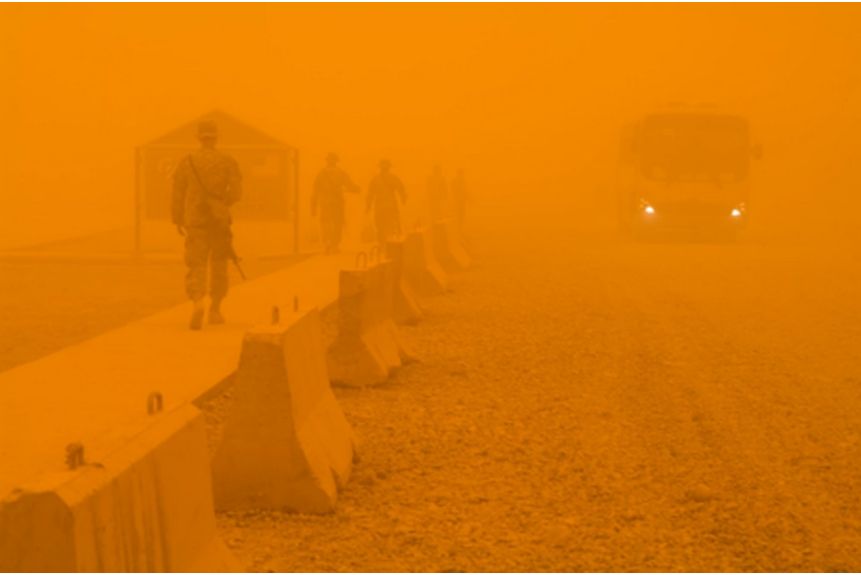 Winter 02 U.S. Soldiers at Forward Operating Base Warhorse Iraq