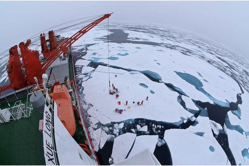 Wood-01-Drift-ice-camp-in-the-middle-of-the-Arctic-Ocean-as-seen-from-the-deck-of-icebreaker-Xue-Long|Wood-01-Drift-ice-camp-in-the-middle-of-the-Arctic-Ocean-as-seen-from-the-deck-of-icebreaker-Xue-Long Wood 01 Drift ice camp in the middle of the Arctic Ocean as seen from the deck of icebreaker Xue Long