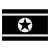 north korea black and white flag icon