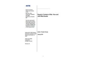 2021 04 13 Russias Conduct of War How and with What Assets Timothy Thomas